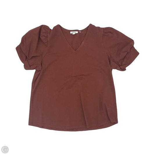 Top Short Sleeve By Chicos In Brown, Size: Xl