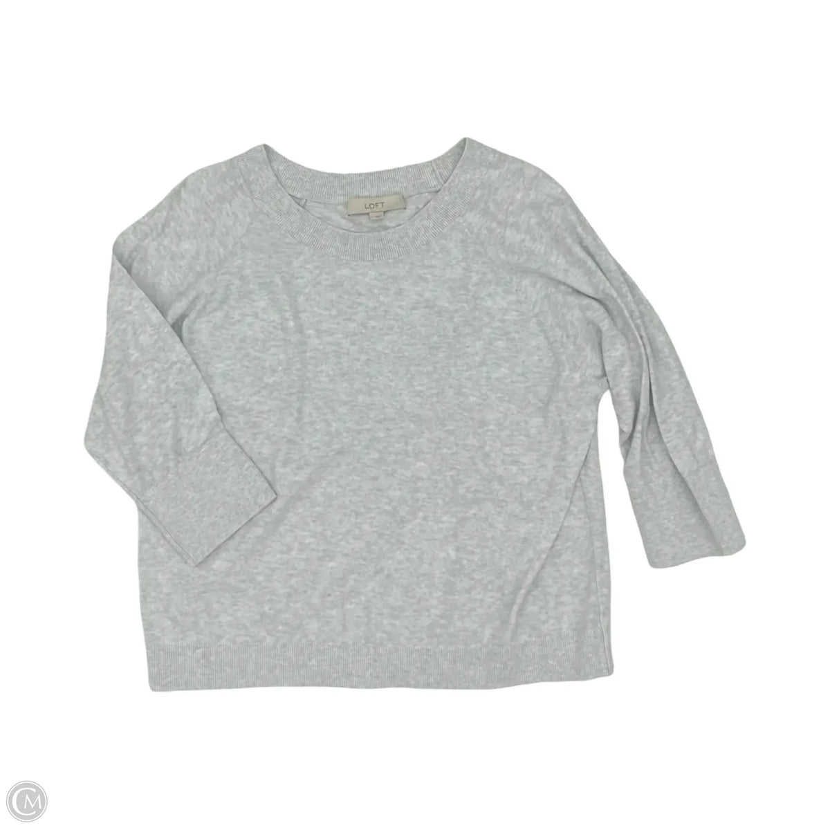 Top 3/4 Sleeve By Loft In Grey, Size: L