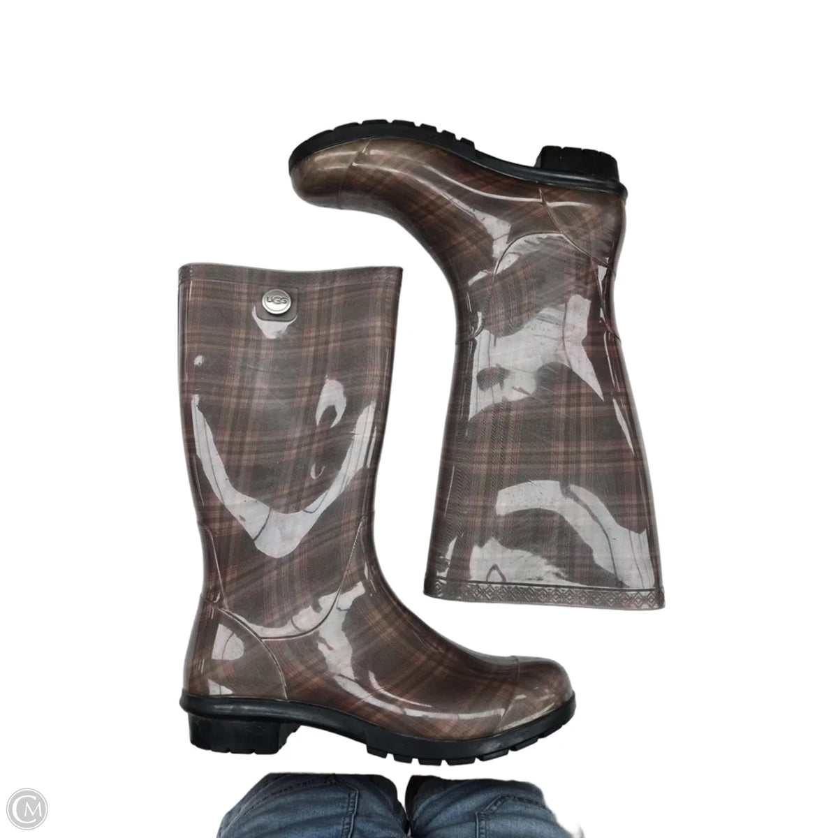 Boots Designer By Ugg In Plaid Pattern, Size: 8