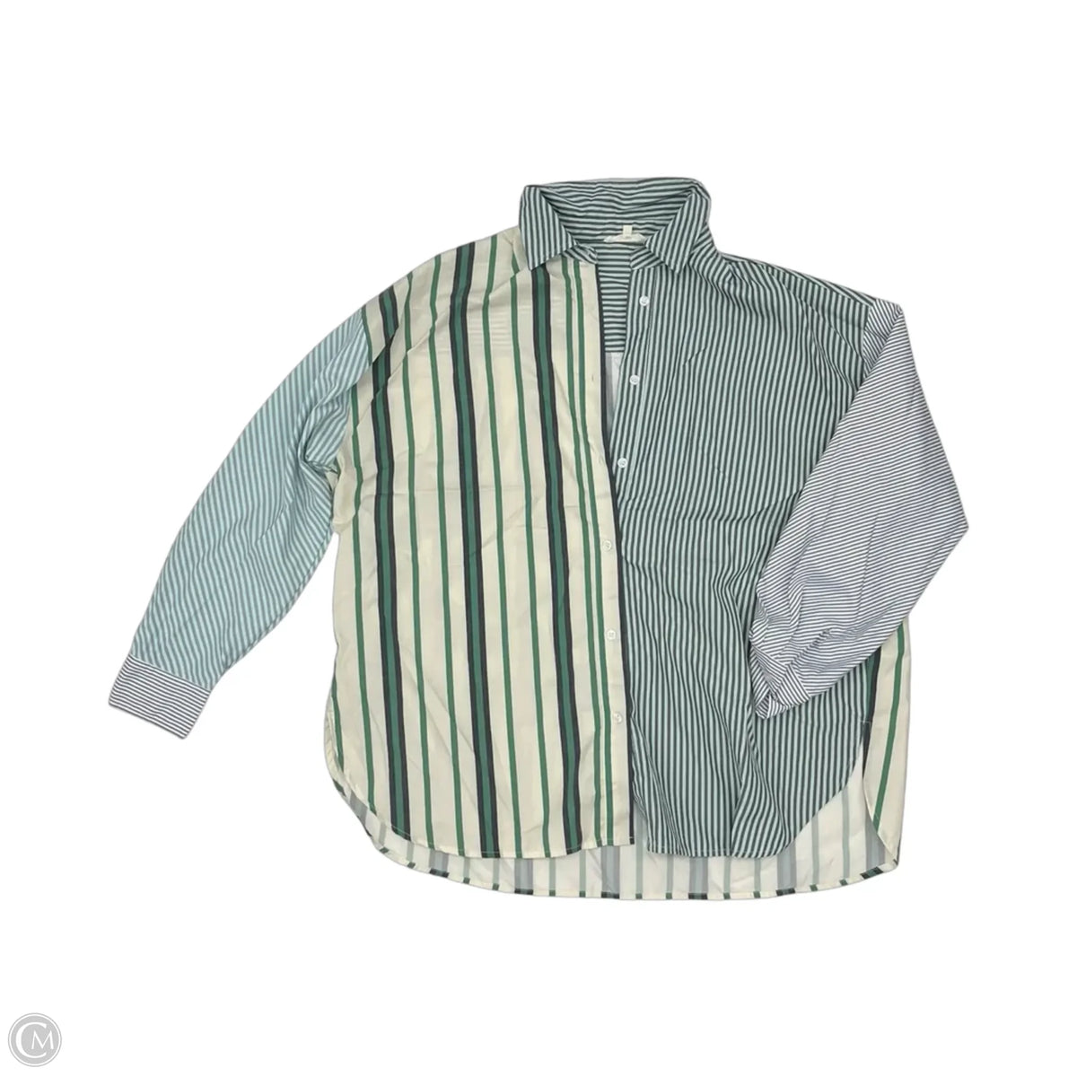 Blouse Long Sleeve By Easel In Striped Pattern, Size: M