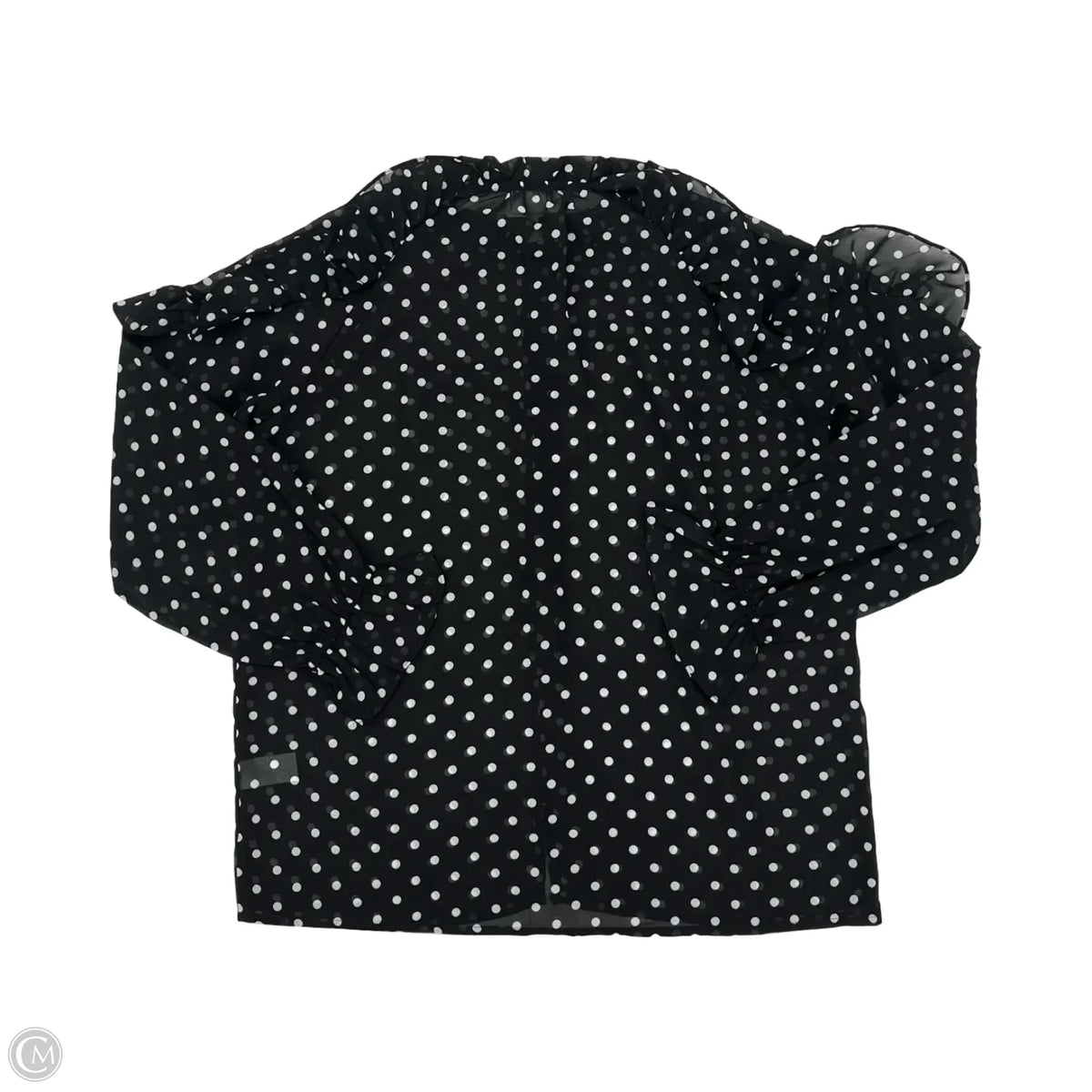 Blouse Long Sleeve By First Love In Polkadot Pattern, Size: L