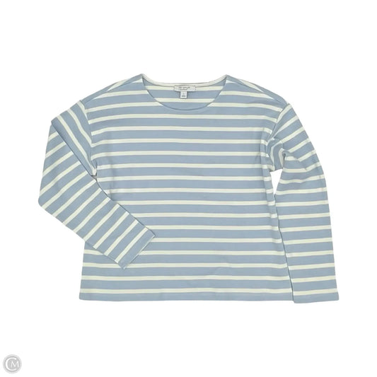 Top Long Sleeve By Ann Taylor In Blue & White, Size: S