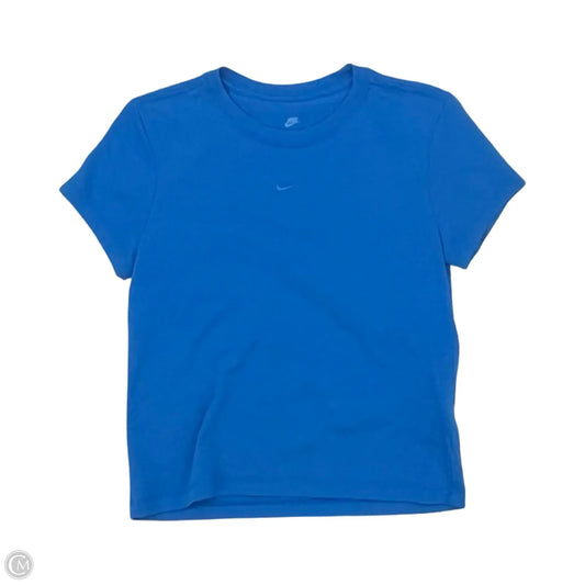 Athletic Top Short Sleeve By Nike In Blue, Size: M