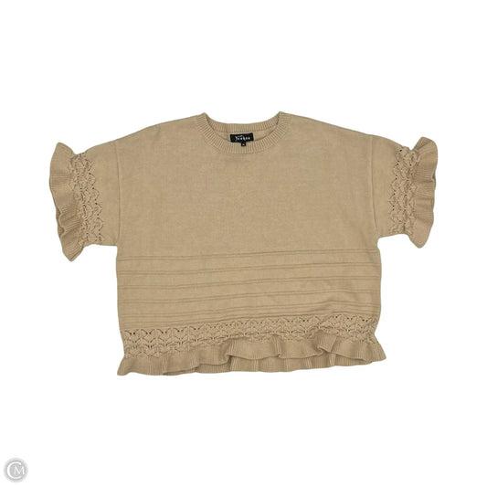 Sweater Short Sleeve By Clothes Mentor In Tan, Size: Xl