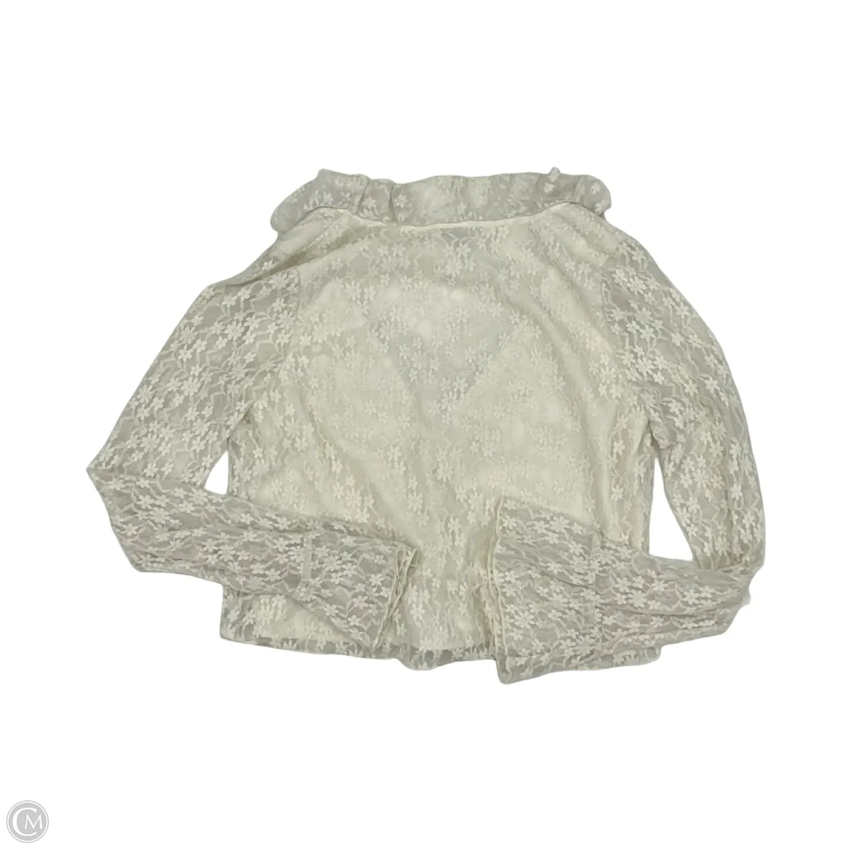 Blouse Long Sleeve By American Eagle In Cream, Size: S