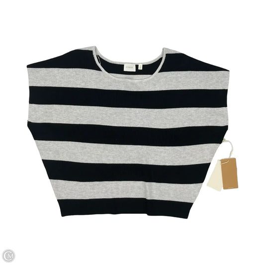Sweater Short Sleeve By Cyrus In Black & Grey, Size: M