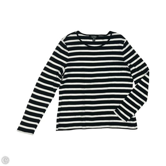 Top Long Sleeve By Lauren By Ralph Lauren In Black & White, Size: Xxl