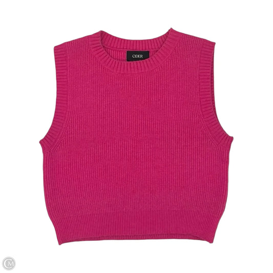 Vest Sweater By Cider In Pink, Size: M