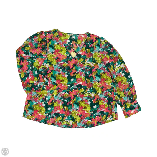 Blouse Long Sleeve By Jodifl In Multi-colored, Size: 1x