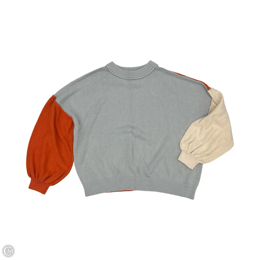 Sweater By Cme In Grey & Orange, Size: 2x