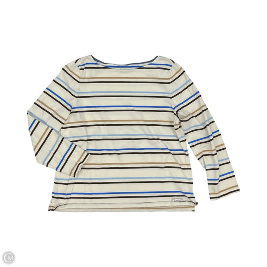 Top Long Sleeve By Talbots In Cream & Tan, Size: Xl