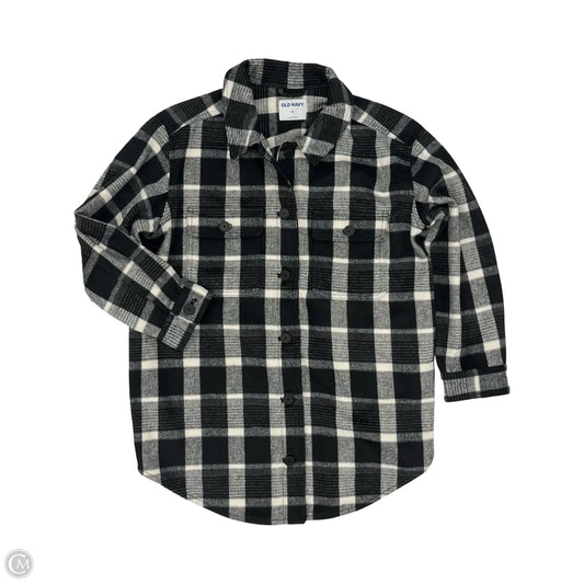 Jacket Shirt By Old Navy In Black & Cream, Size: Xl