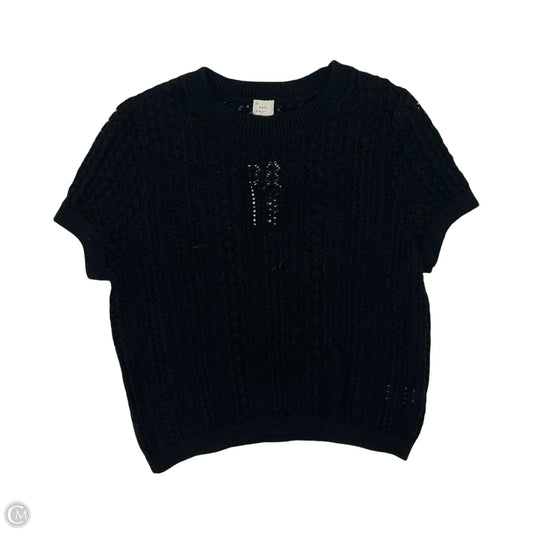Sweater Short Sleeve By A New Day In Black, Size: Xl