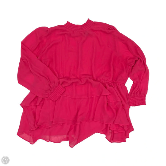 Blouse Long Sleeve By Torrid In Pink, Size: 4x