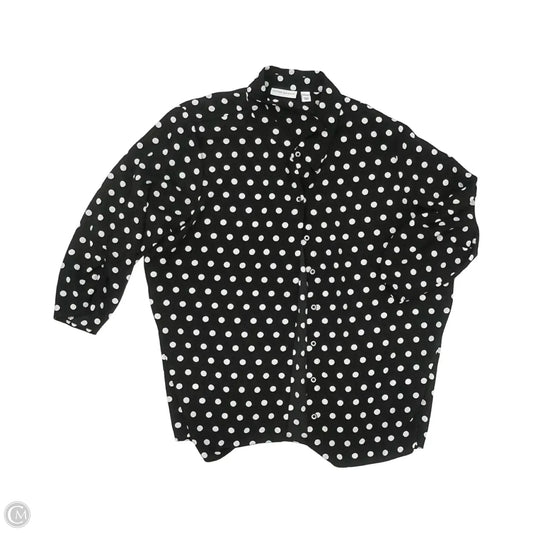 Top 3/4 Sleeve By Susan Graver In Polkadot Pattern, Size: Xl