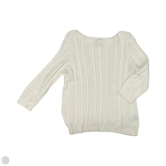 Sweater By Chaps In White, Size: L