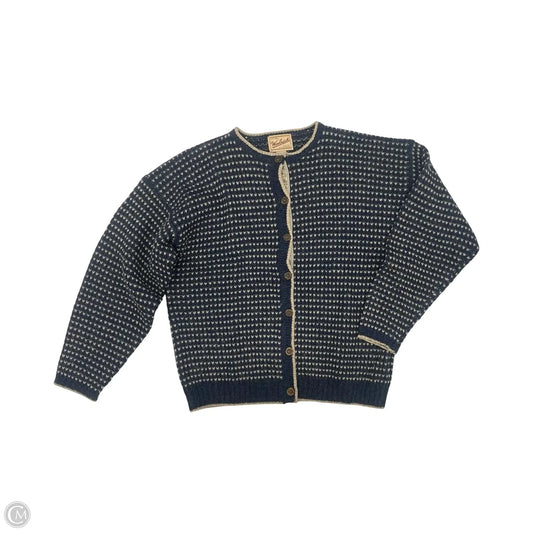 Sweater Cardigan By Woolrich In Blue & Tan, Size: L