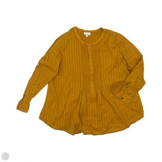 Blouse Long Sleeve By J. Jill In Yellow, Size: Lp
