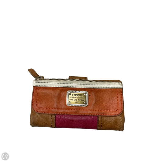 Wallet Leather By Fossil, Size: Medium
