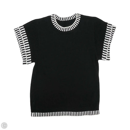 Sweater Short Sleeve By Clothes Mentor In Black & Cream, Size: S