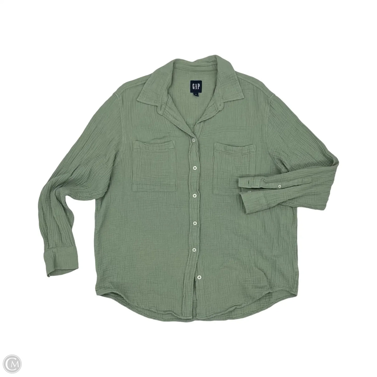 Top Long Sleeve By Gap In Green, Size: M