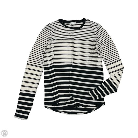 Top Long Sleeve By Vince In Black & White, Size: Xs