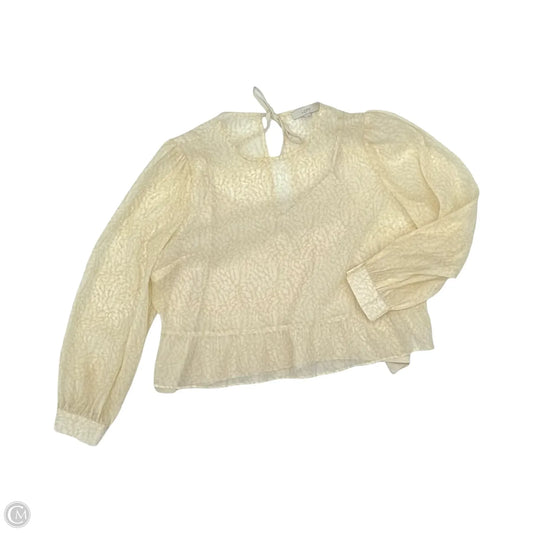 Blouse Long Sleeve By Loft In Yellow, Size: Xl