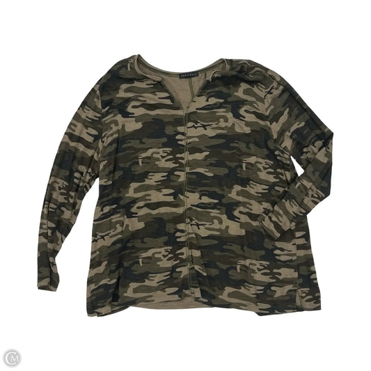 Top Long Sleeve By Sanctuary In Camouflage Print, Size: 2x