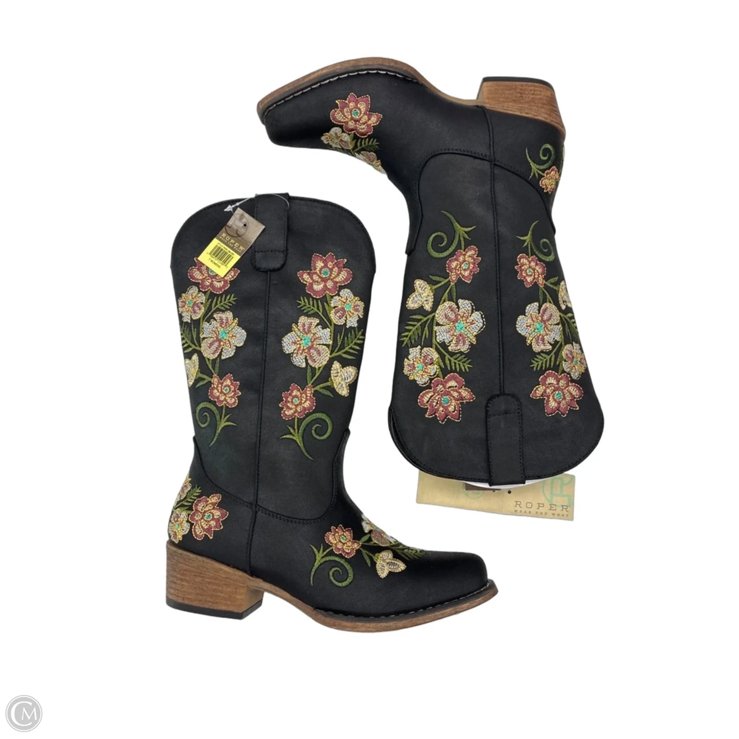Boots Western By Roper In Floral Print, Size: 7
