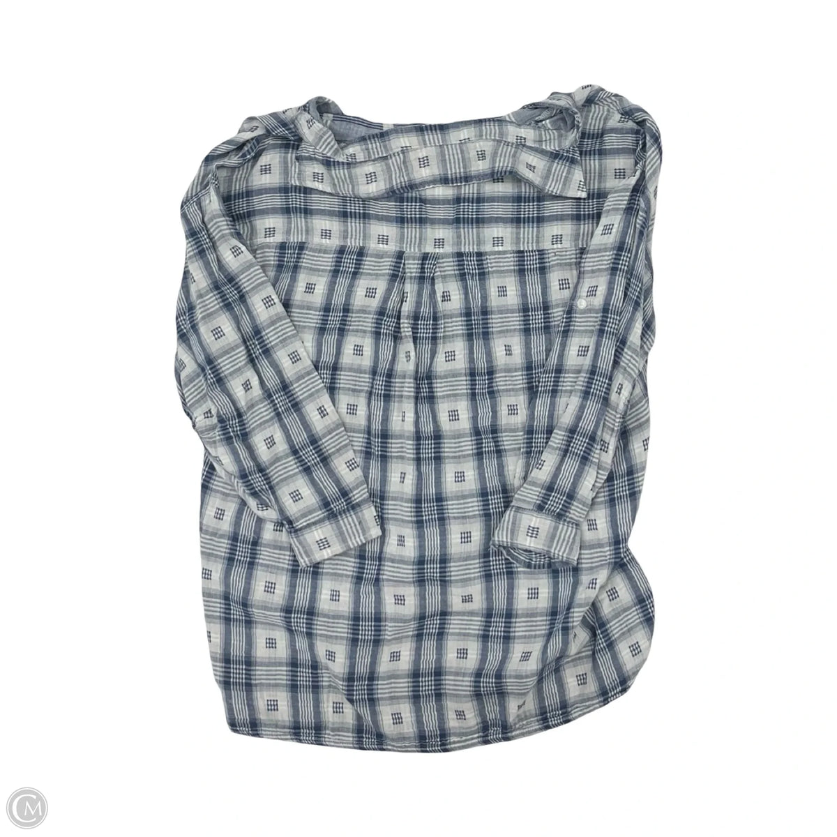 Top Long Sleeve By Max Studio In Blue & White, Size: S