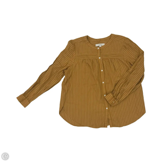 Top Long Sleeve By Loft In Striped Pattern, Size: L