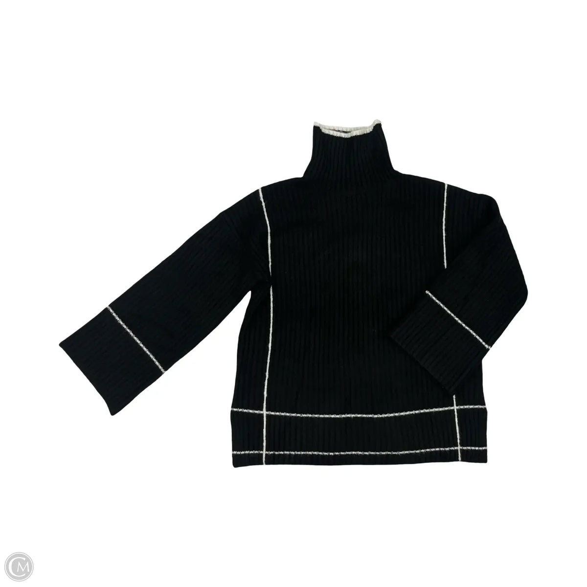 Sweater By Clothes Mentor In Black & White, Size: S