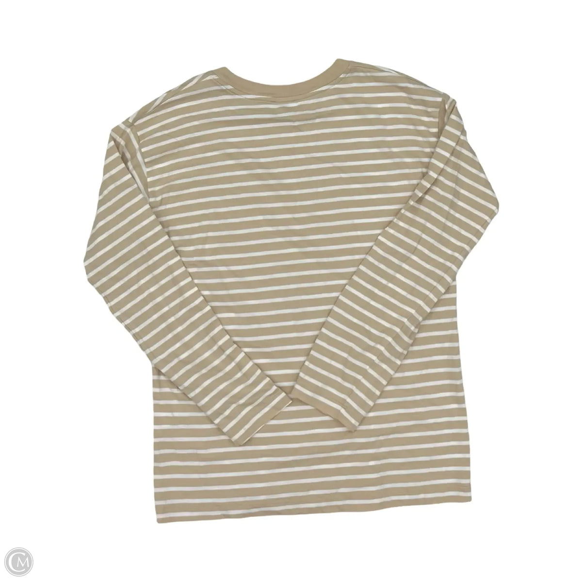 Top Long Sleeve By J. Crew In Tan & White, Size: S