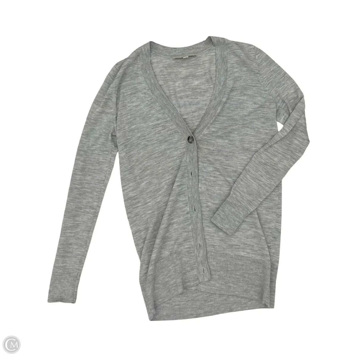 Sweater Cardigan By Loft In Grey, Size: S