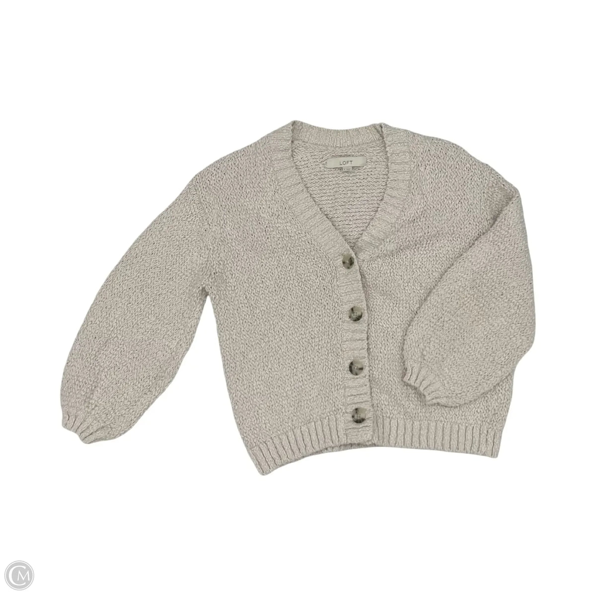 Sweater Cardigan By Loft In Tan, Size: S