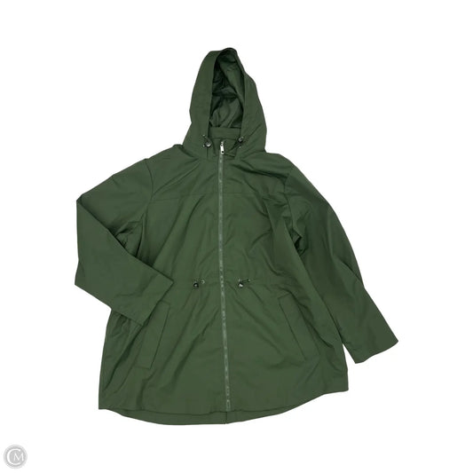Coat Raincoat By Time And Tru In Green, Size: 2x