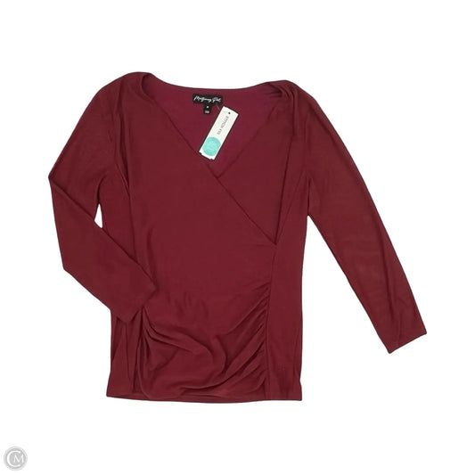 Blouse Long Sleeve By Clothes Mentor In Red, Size: M