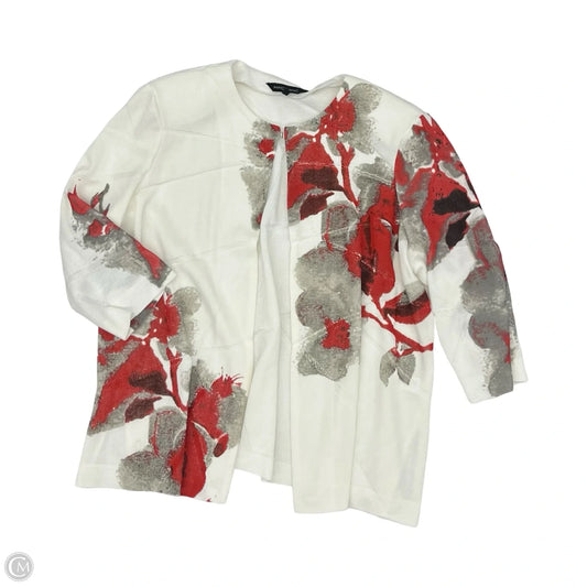Sweater Cardigan By Ming Wang In White, Size: Xl