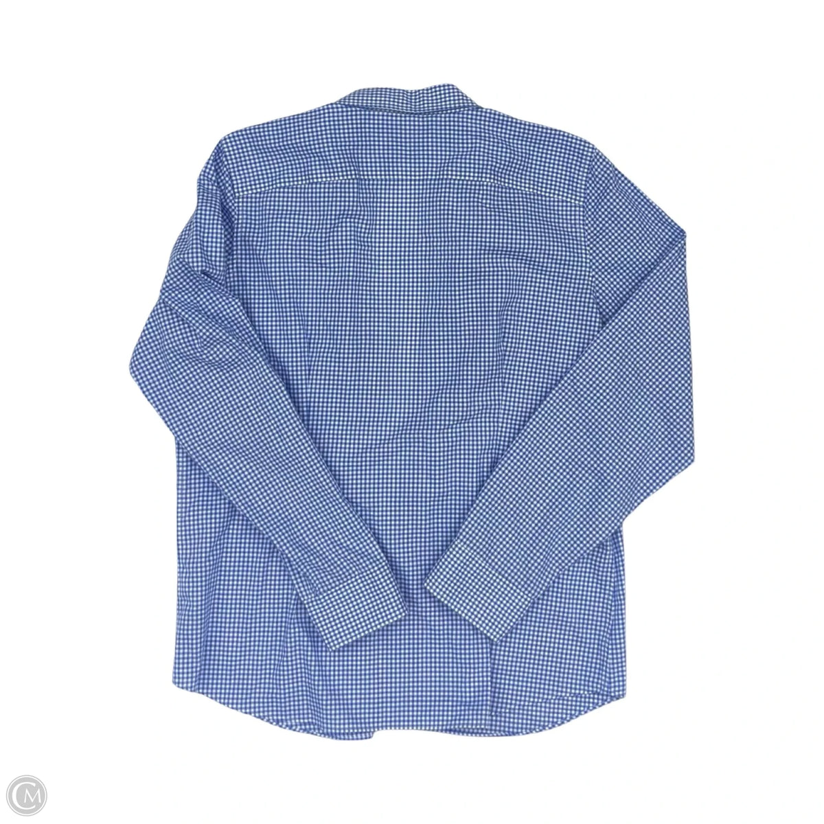 Blouse Long Sleeve By Chaps In Blue & White, Size: Xl