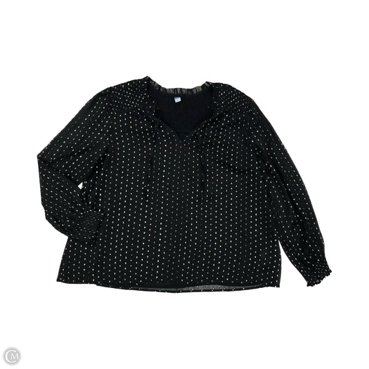 Blouse Long Sleeve By Old Navy In Black, Size: Xl