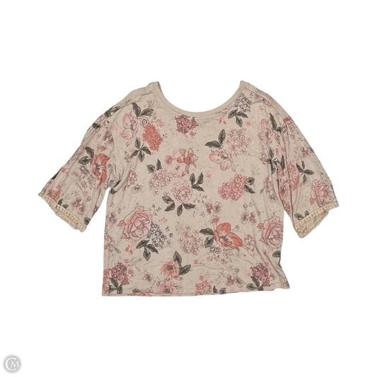 Top 3/4 Sleeve By Democracy In Floral Print, Size: Xl