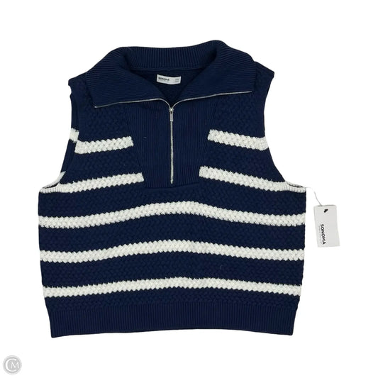 Vest Sweater By Sonoma In Blue & White, Size: Xlp