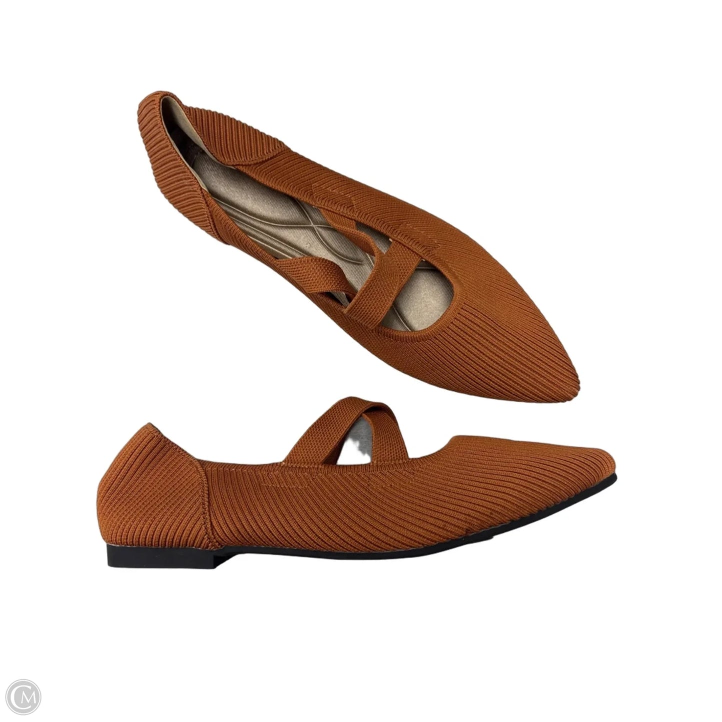 Shoes Flats By Clothes Mentor In Tan, Size: 10.5