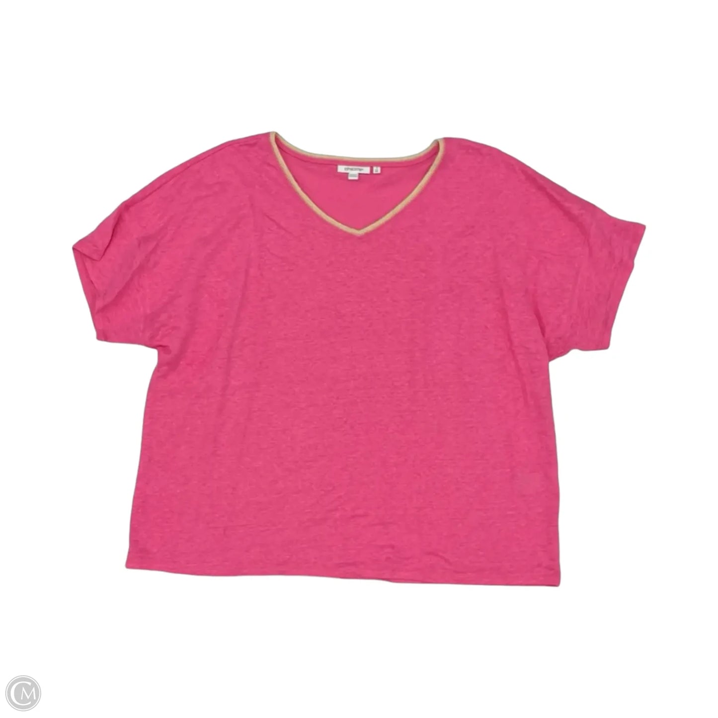 Top Short Sleeve By Chicos In Pink, Size: Xxl