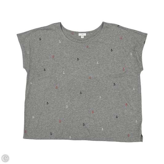 Top Short Sleeve By J. Jill In Grey, Size: 2x