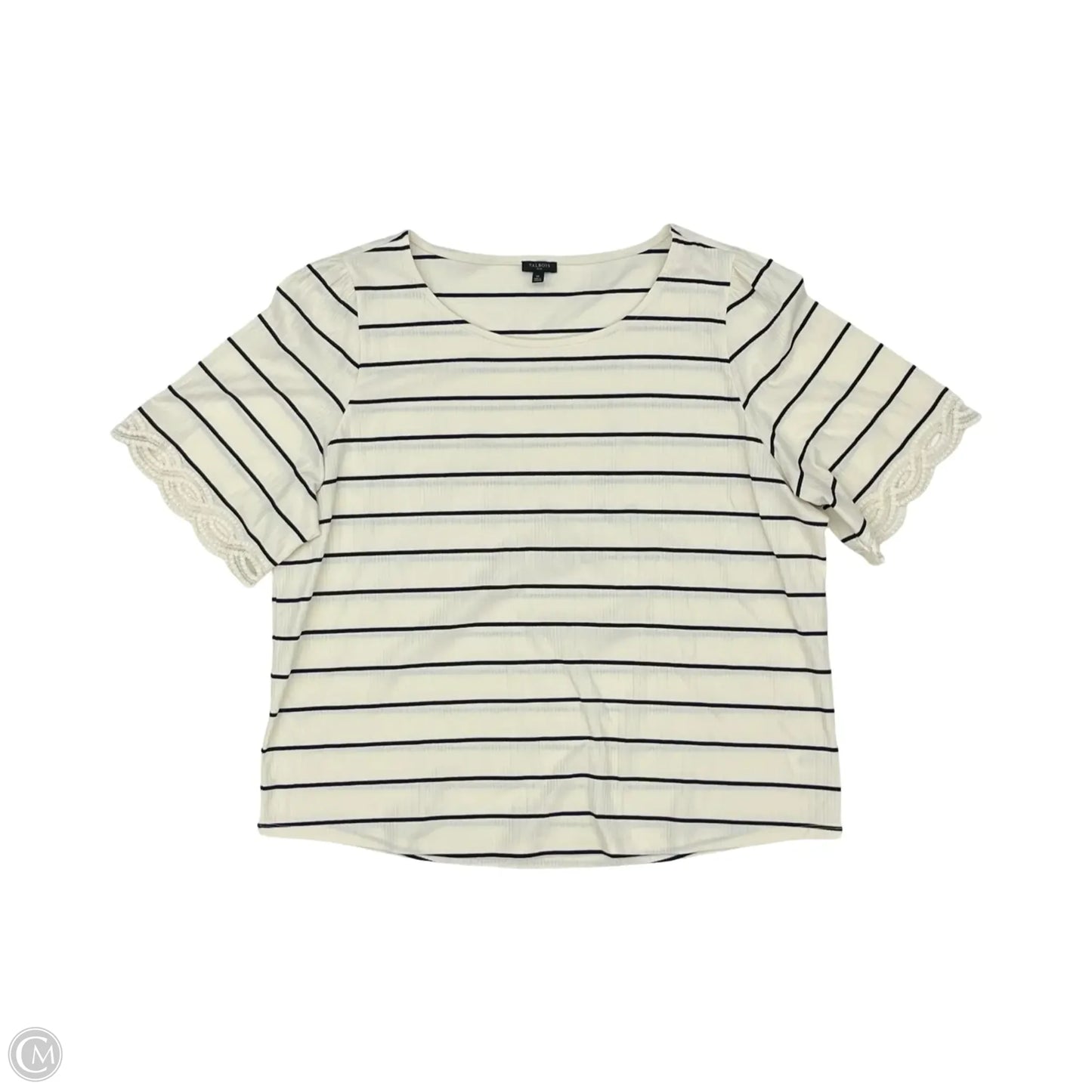 Blouse Short Sleeve By Talbots In Black & Cream, Size: 3x