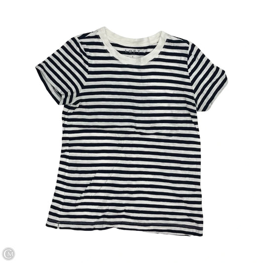Top Short Sleeve By Loft In Blue & White, Size: S