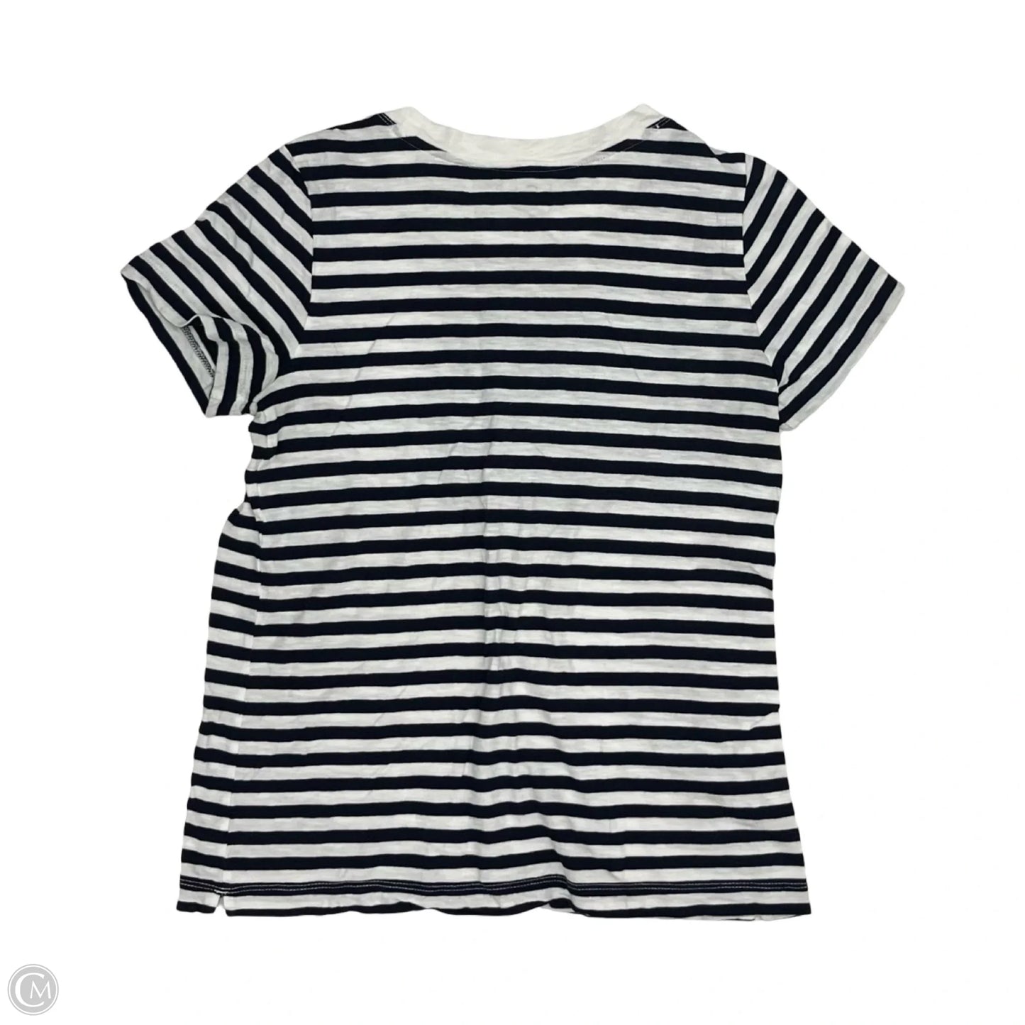 Top Short Sleeve By Loft In Blue & White, Size: S
