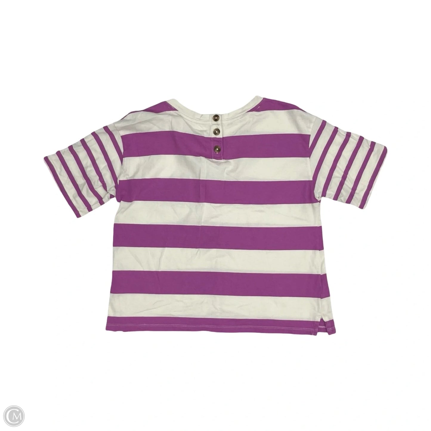Top Short Sleeve By Talbots In Purple & White, Size: Sp