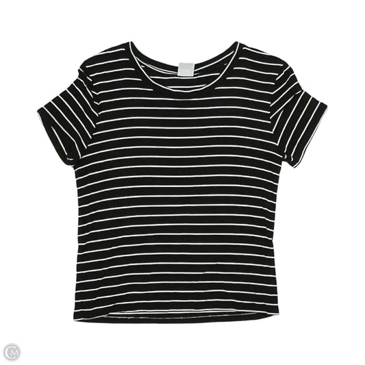 Top Short Sleeve By Clothes Mentor In Black & White, Size: M
